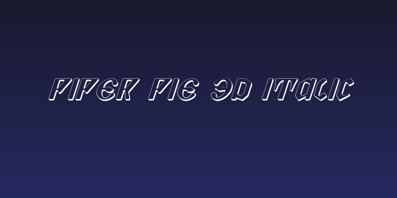 Piper Pie 3D Italic Social Header