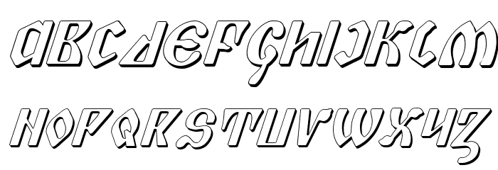Piper Pie 3D Italic Font LOWERCASE