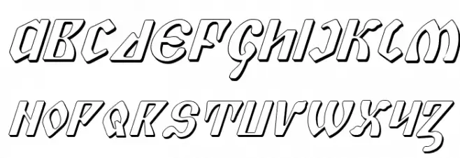 Piper Pie 3D Italic फ़ॉन्ट लोअरकेस