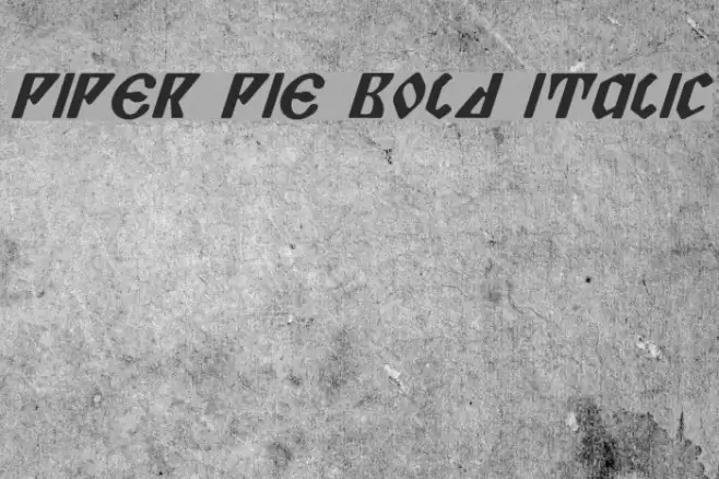 Piper Pie Bold Italic Fonte examples