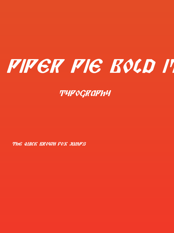 Piper Pie Bold Italic Poster