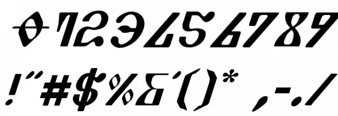 Piper Pie Italic Font OTHER CHARS