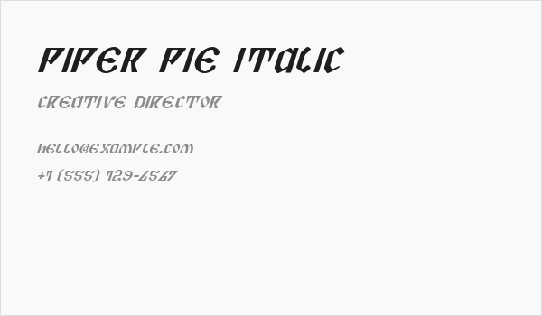 Piper Pie Italic Business Card