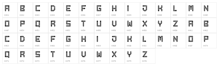 Pipes Regular Character Map