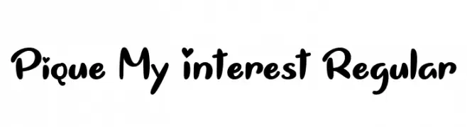 Pique My Interest Regular  Скачать бесплатные шрифты