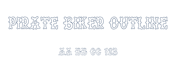 Pirate Biker Outline Font Preview