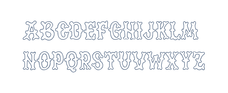 Pirate Biker Outline Uppercase