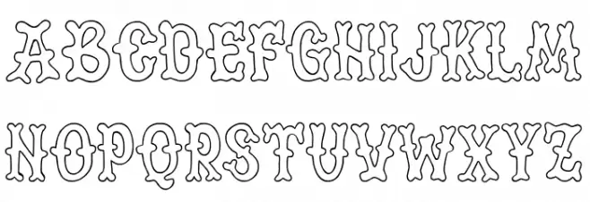 Pirate Biker Outline Font Litere mici