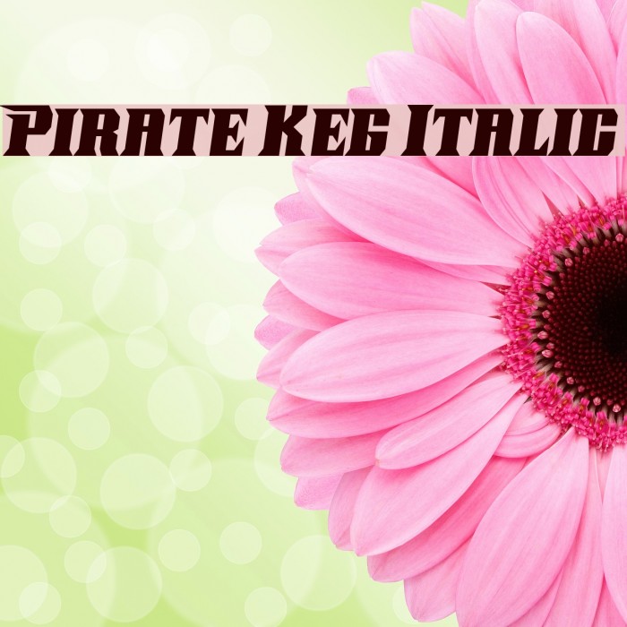 Pirate Keg Italic Font examples