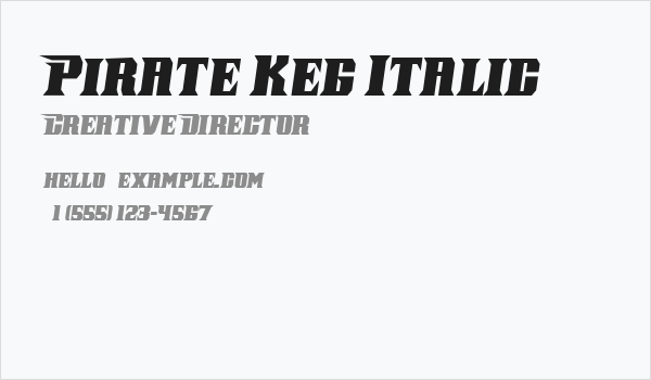 Pirate Keg Italic Business Card