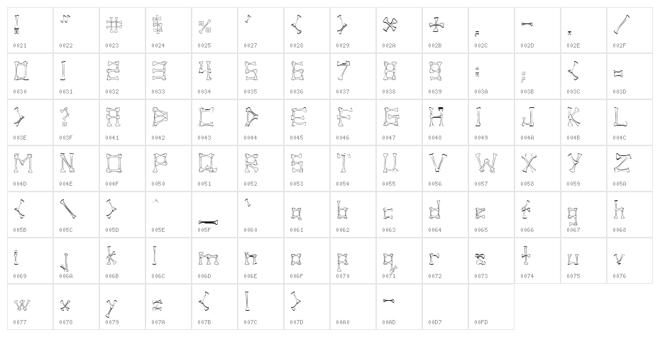 Pirate Regular Character Map