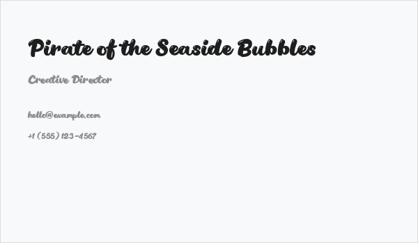 Pirate of the Seaside Bubbles Business Card
