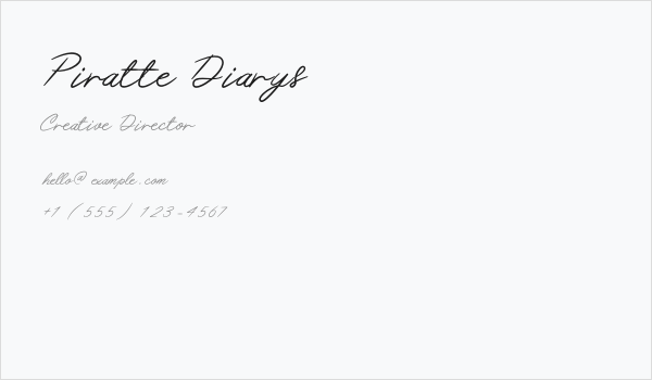 Piratte Diarys Business Card
