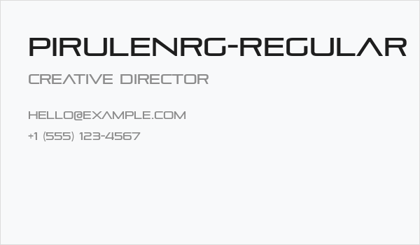 PirulenRg-Regular Business Card
