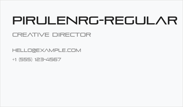 PirulenRg-Regular Business Card