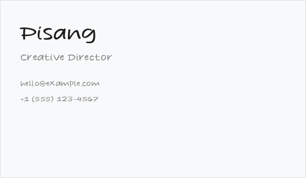 Pisang Business Card