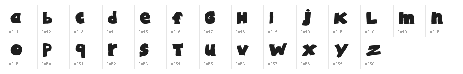 Pistache Regular Character Map