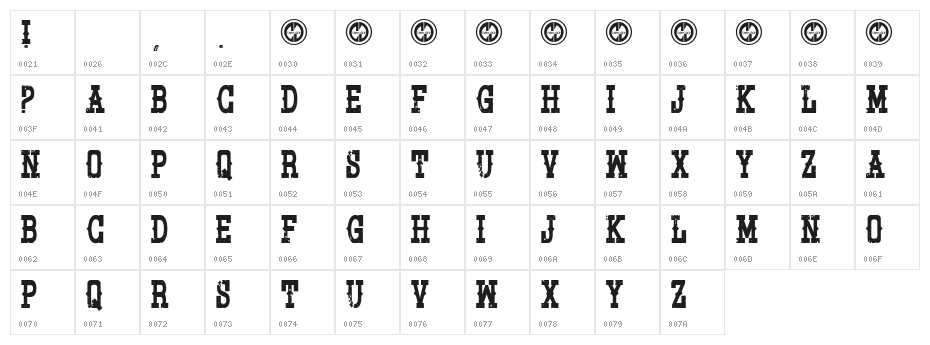 Pistol Grip Pump Character Map