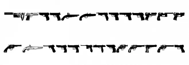 Pistolas Шрифта ВЕРХНИЙ