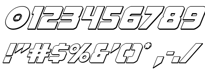 Pistoleer 3D Italic Font OTHER CHARS