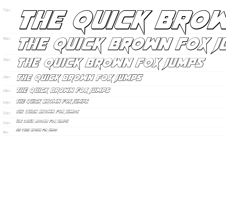 Pistoleer 3D Italic Waterfall