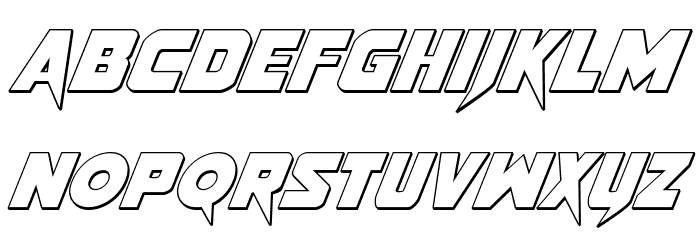 Pistoleer 3D Italic Font LOWERCASE