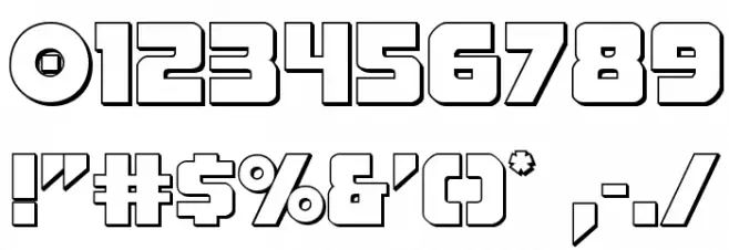Pistoleer 3D Regular Font OTHER CHARS