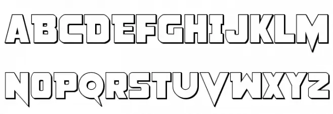 Pistoleer 3D Regular Schriftart Groß
