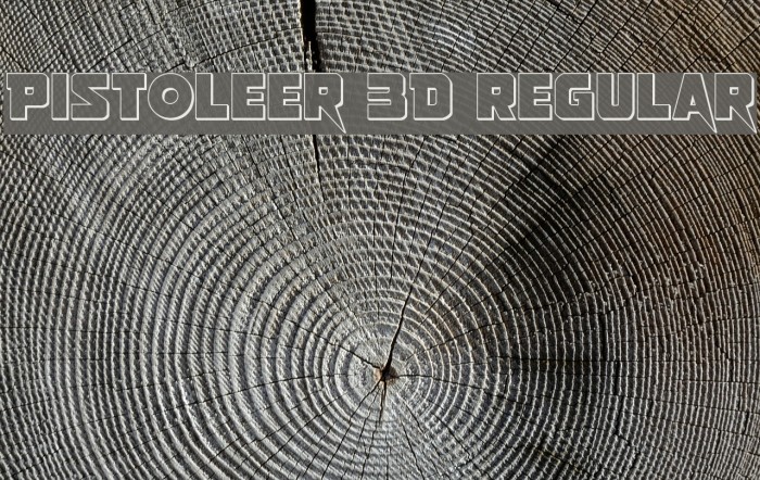 Pistoleer 3D Regular Font examples