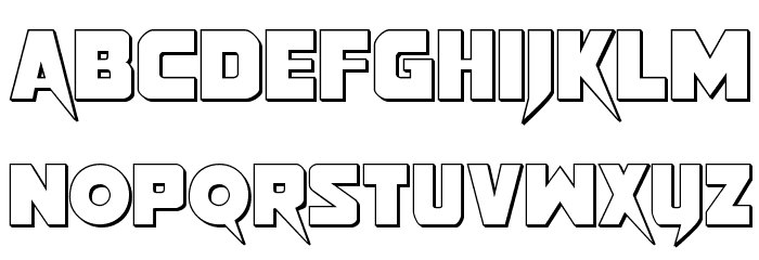 Pistoleer 3D Regular Font LOWERCASE