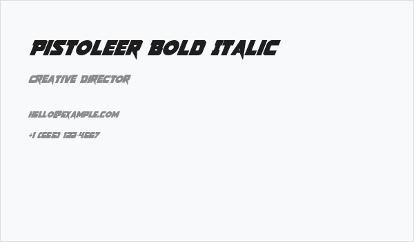 Pistoleer Bold Italic Business Card