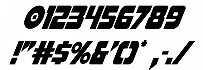 Pistoleer Condensed Italic Font OTHER CHARS