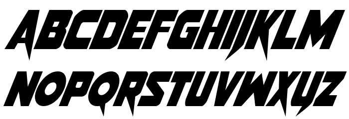 Pistoleer Condensed Italic Font LOWERCASE