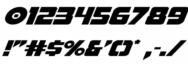 Pistoleer Expanded Italic Font OTHER CHARS