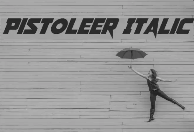 Pistoleer Italic Font examples
