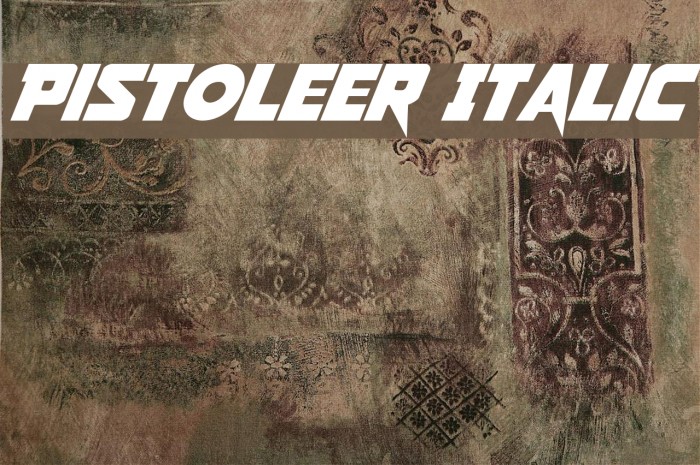 Pistoleer Italic Font examples
