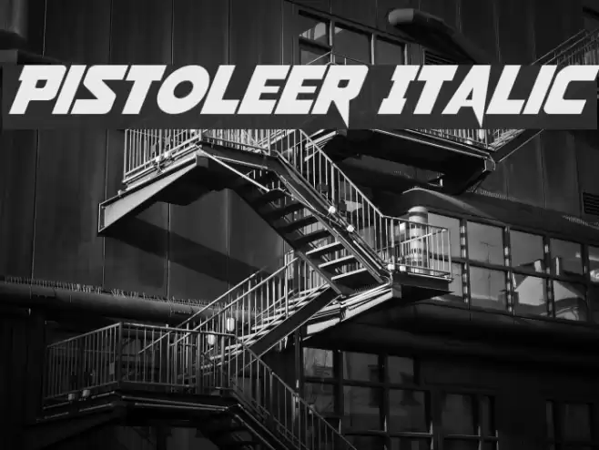 Pistoleer Italic Font examples