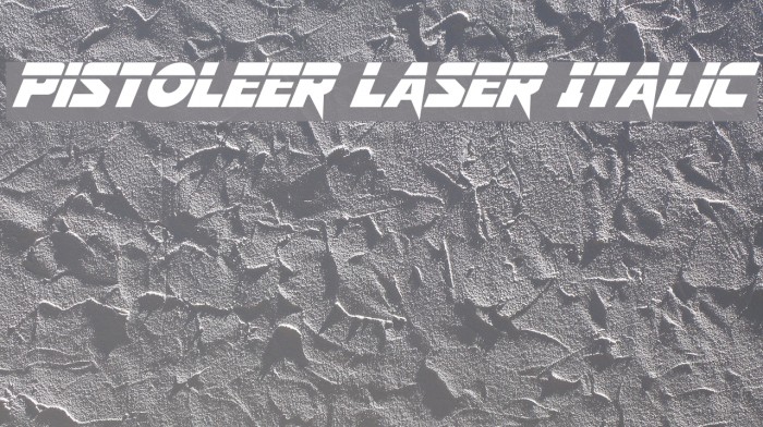 Pistoleer Laser Italic Font examples