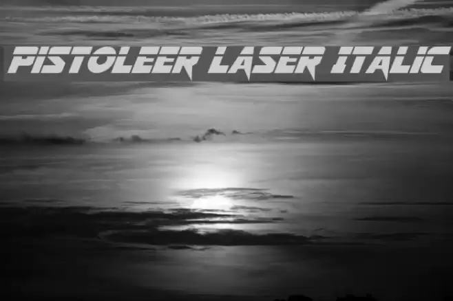 Pistoleer Laser Italic Font examples