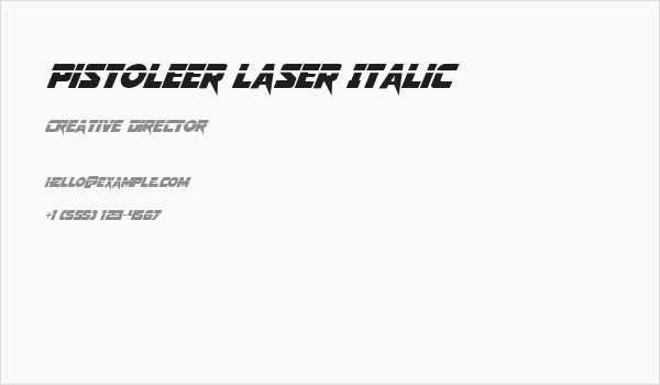 Pistoleer Laser Italic Business Card