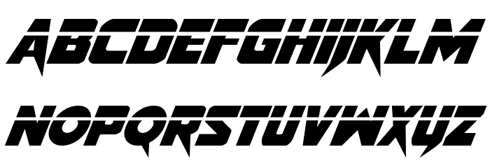 Pistoleer Laser Italic Font LOWERCASE