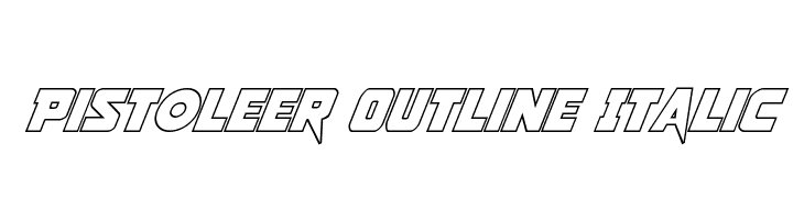Pistoleer Outline Italic  Frei Schriftart Herunterladen