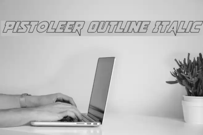 Pistoleer Outline Italic  examples