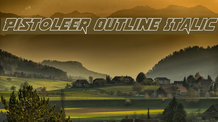 Pistoleer Outline Italic Example 3