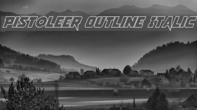 Pistoleer Outline Italic  examples