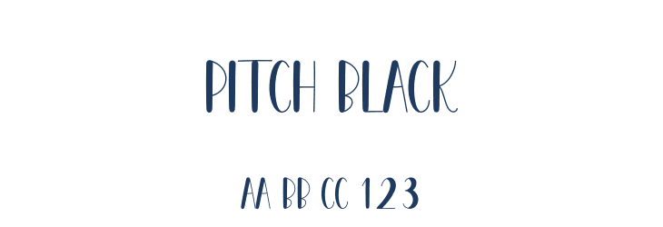 Pitch Black Font Preview