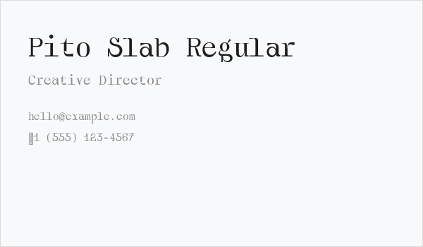 Pito Slab Regular Business Card