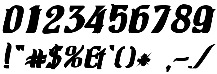 Pittoresk Bold Oblique Font OTHER CHARS