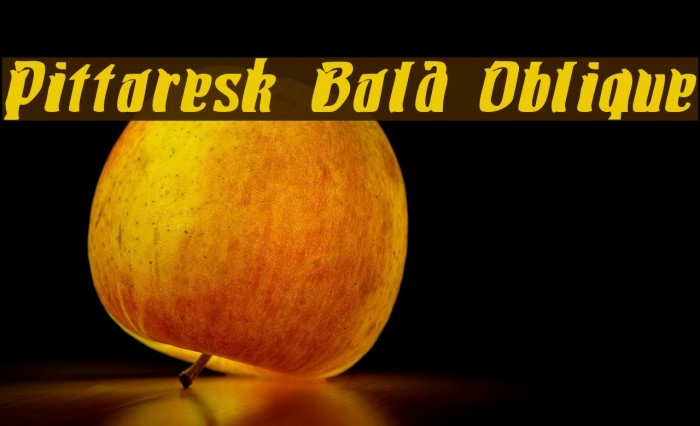 Pittoresk Bold Oblique Font examples