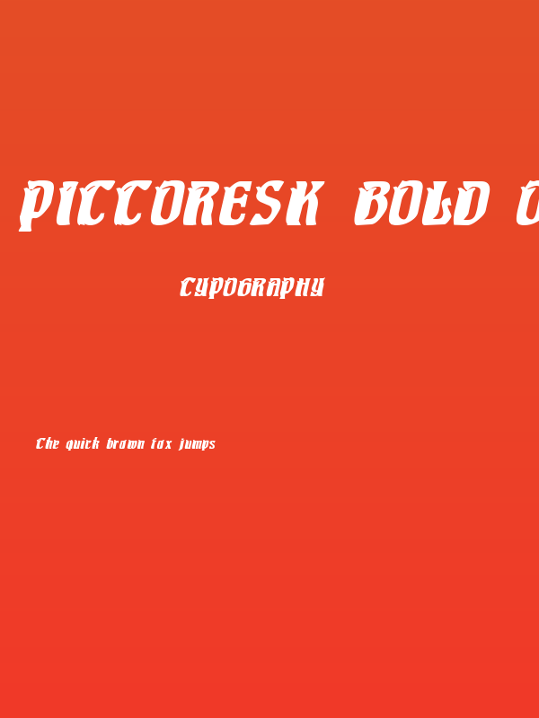 Pittoresk Bold Oblique Poster